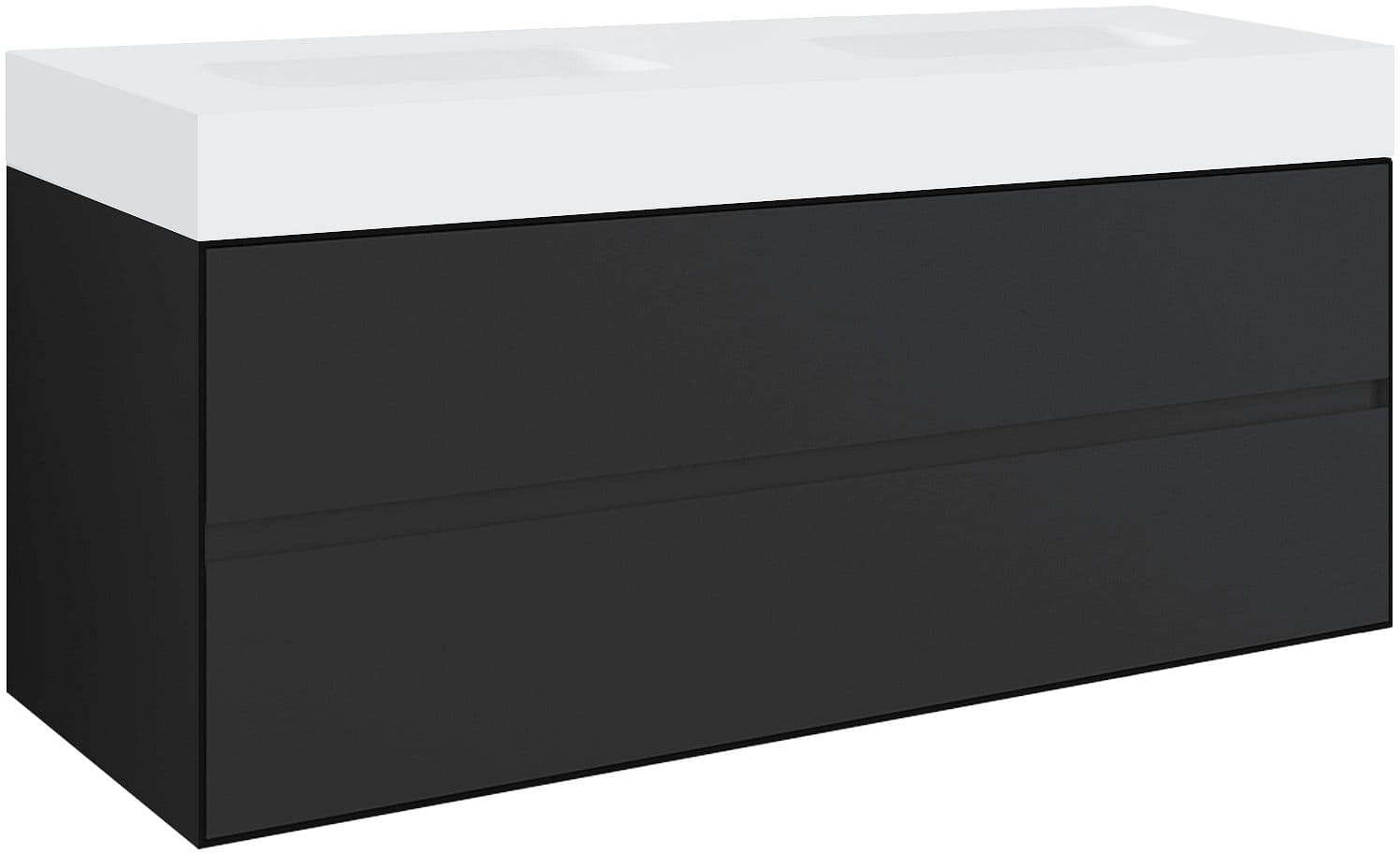 SOUS MEUBLE 2 TIROIRS POUR TABLET PURO 2 LAVABOS TENSO 140CM GRIS