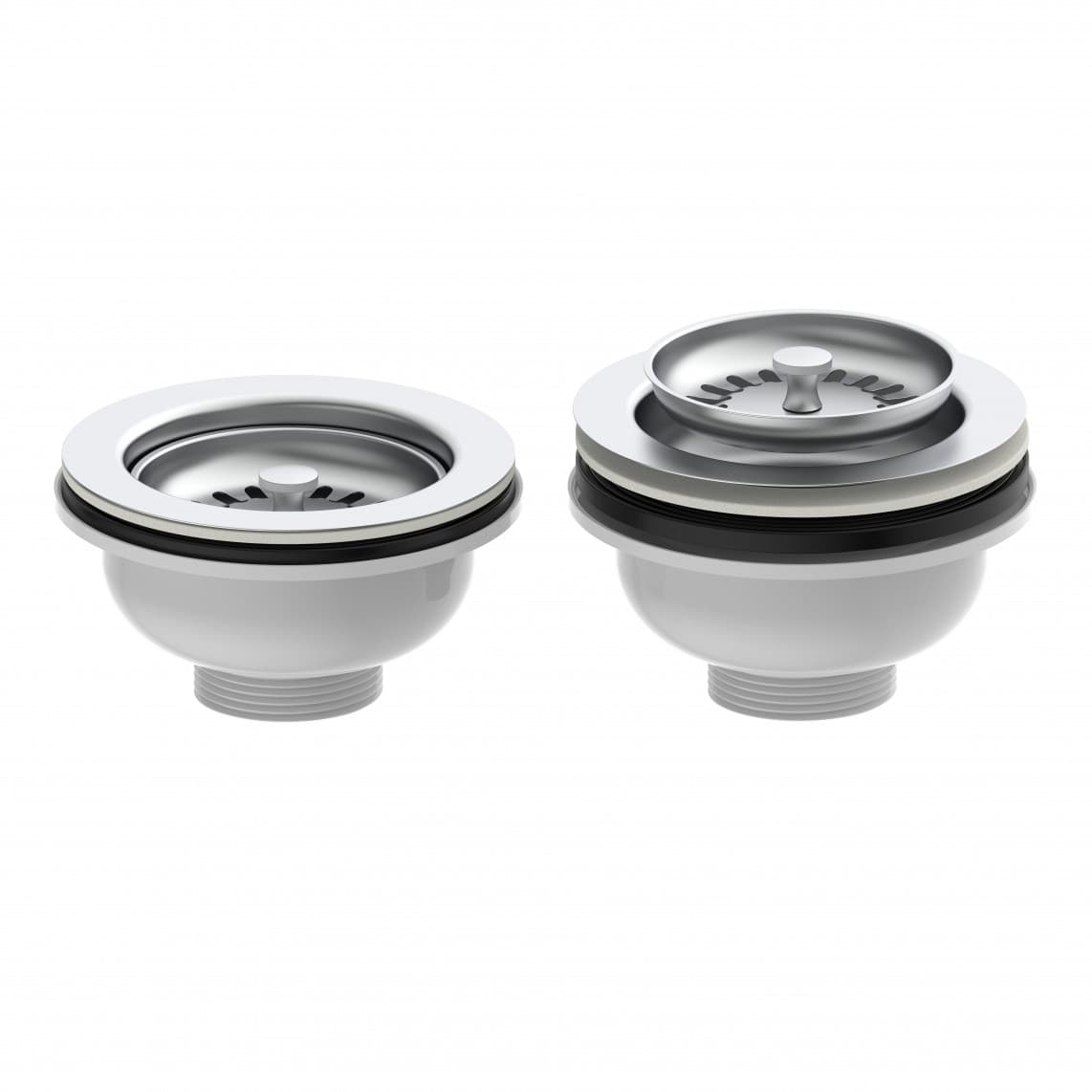 98835240 KS bonde à panier, 1 1/2" M, acier inoxydable calice d'évacuation & tamis Ø114 mm