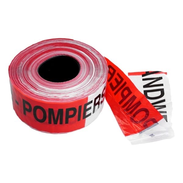 Ruban de balisage super 80 x 500mm Rouge / Blanc 'pompier - brandweer'