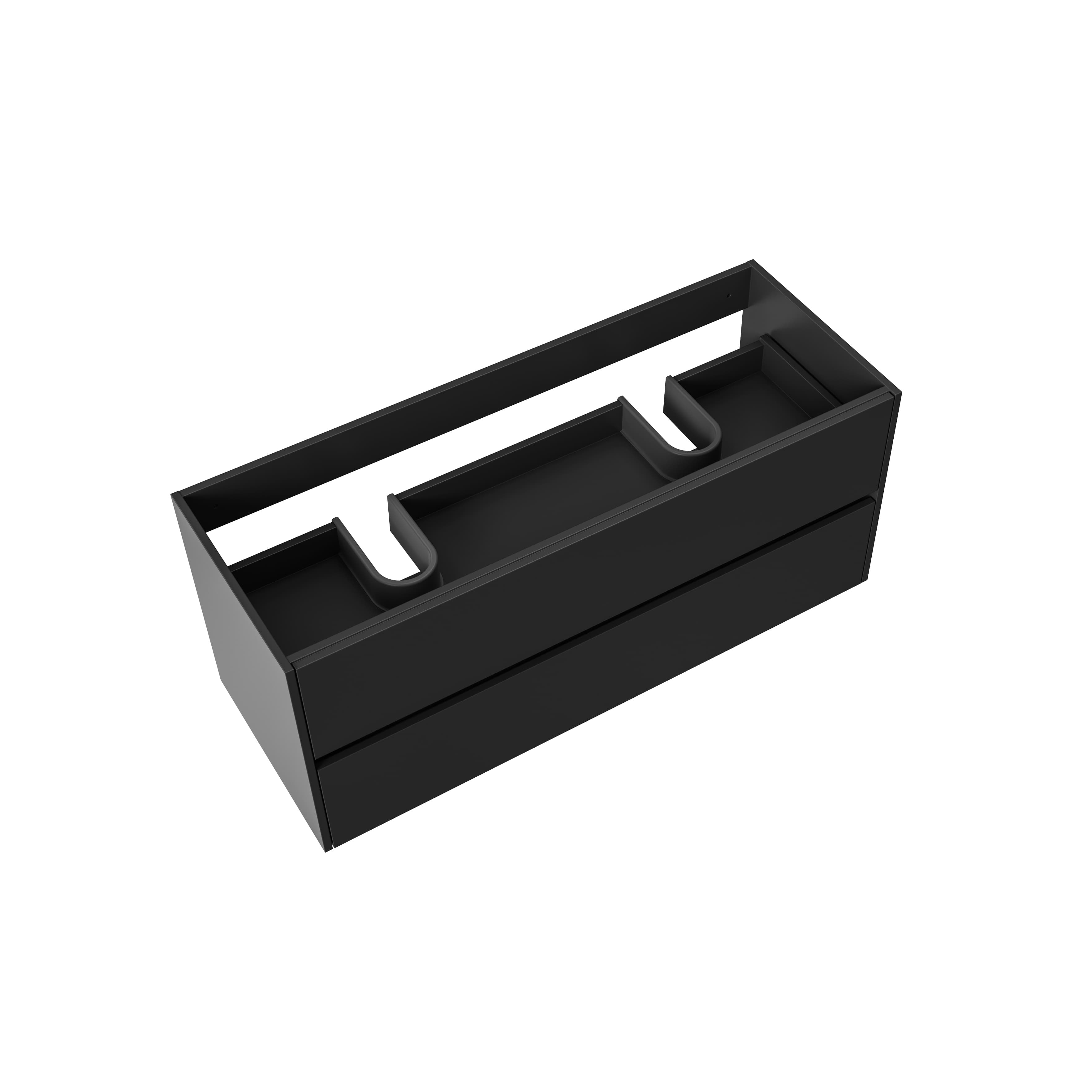 ALONI hayat meuble sous-vasque - 2 tiroirs - sans poignee - soft close – 119,5X50X45 cm - Noir mat