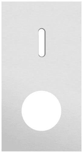 Plaque de recouvrement double, verticale 71 mm d'entraxe, pour une fonction de commutation simple et une fonction de prise de courant, Niko Rocker alu grey brushed