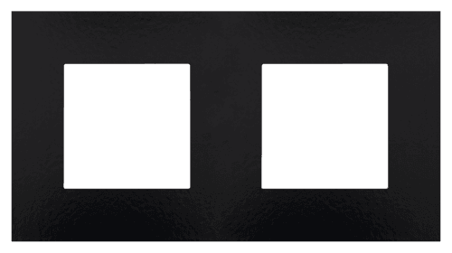 Plaque de recouvrement double avec un entraxe de 71 mm, couleur Niko Pure Bakelite® piano black
