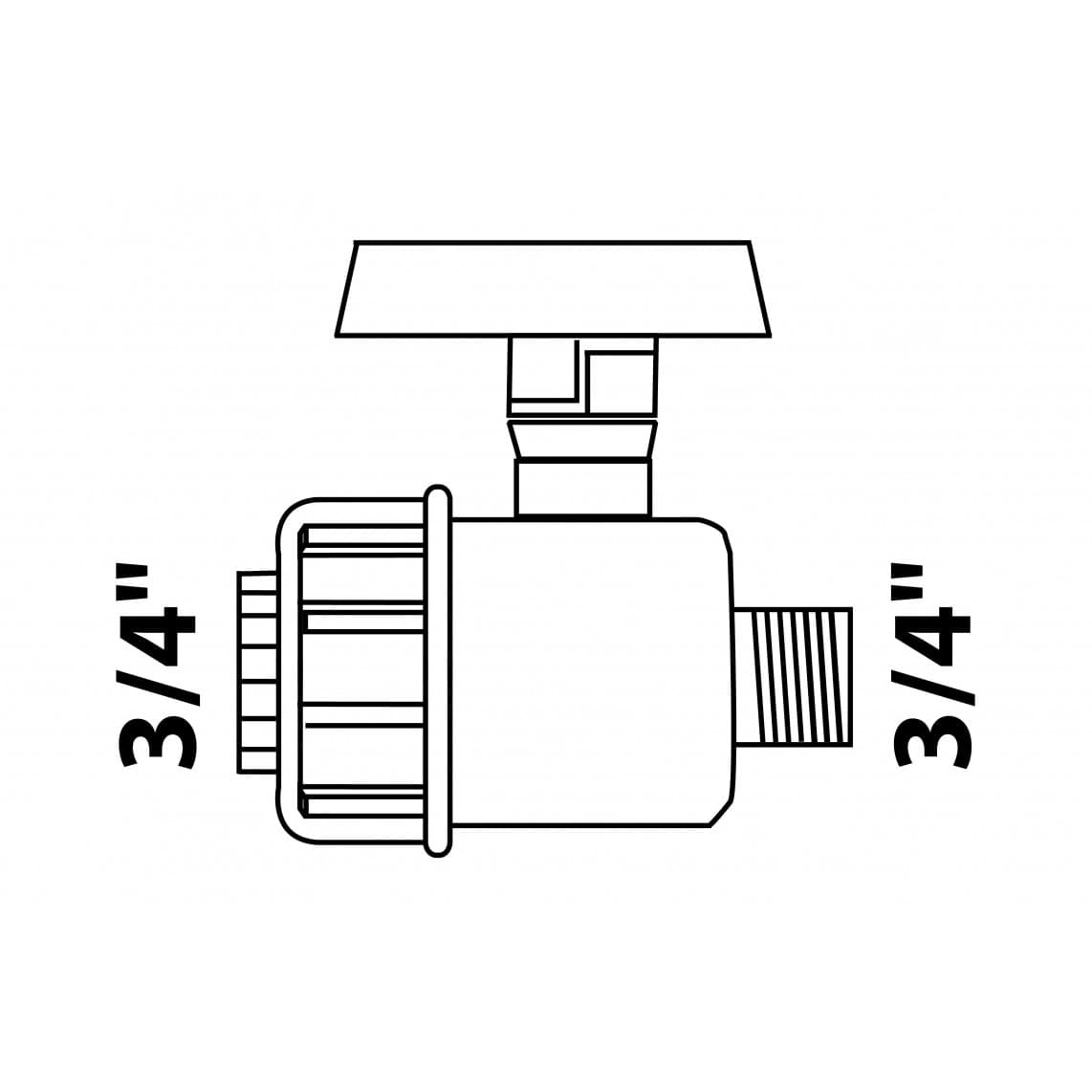 984821055 PVC kogelkraan, 3/4"BI x 3/4"BU, voor tyleen/socarex