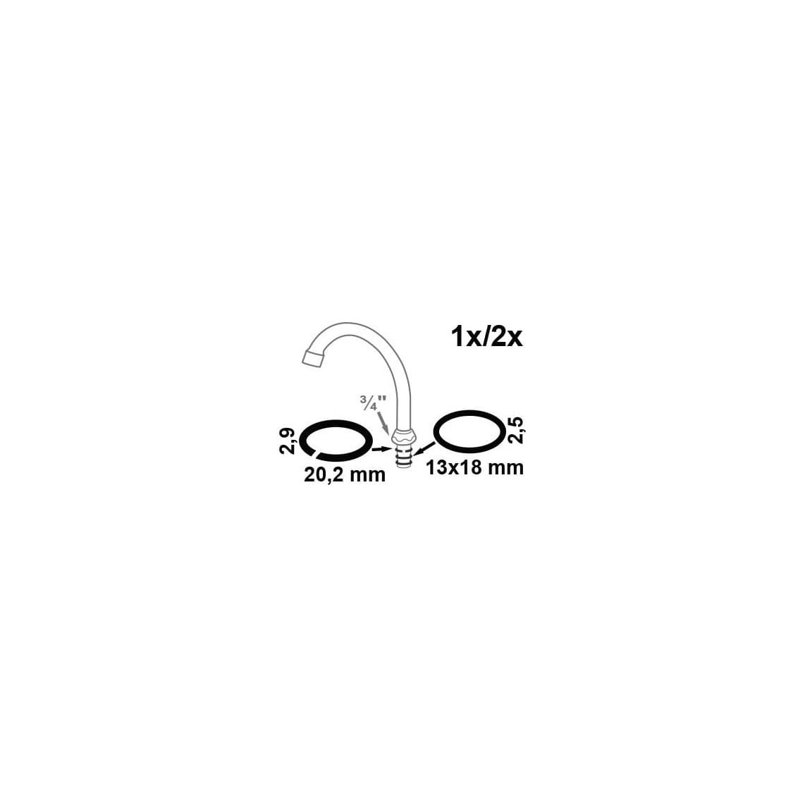 98696410 Joint de sortie de tuyau, Caoutchouc/KS, 12 x 17 x 2,5/20,2 x 2,9 mm