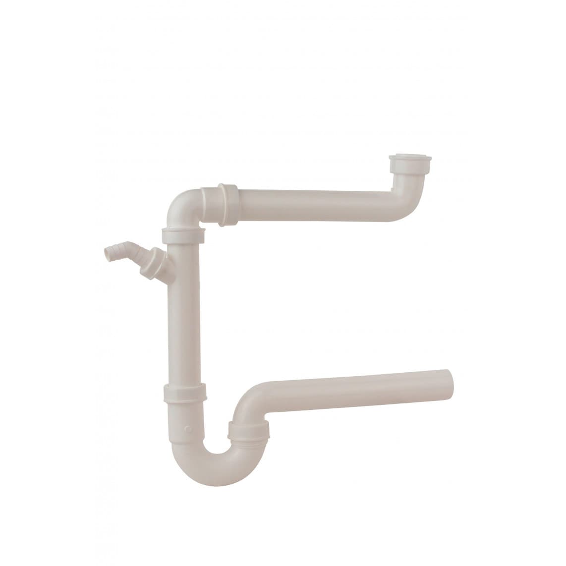 98833548 KS siphon tubulaire gain de place pour évier, blanc, 1 1/2" F x 40 mm, avec 3/4" Raccordement de l'appareil