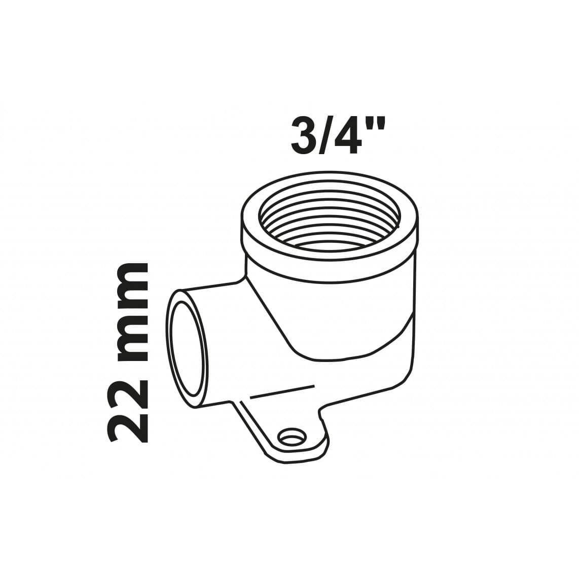 989124055 BR disque mural, vierge, 22 mm x 3/4" F, 1 manchon (4472g)
