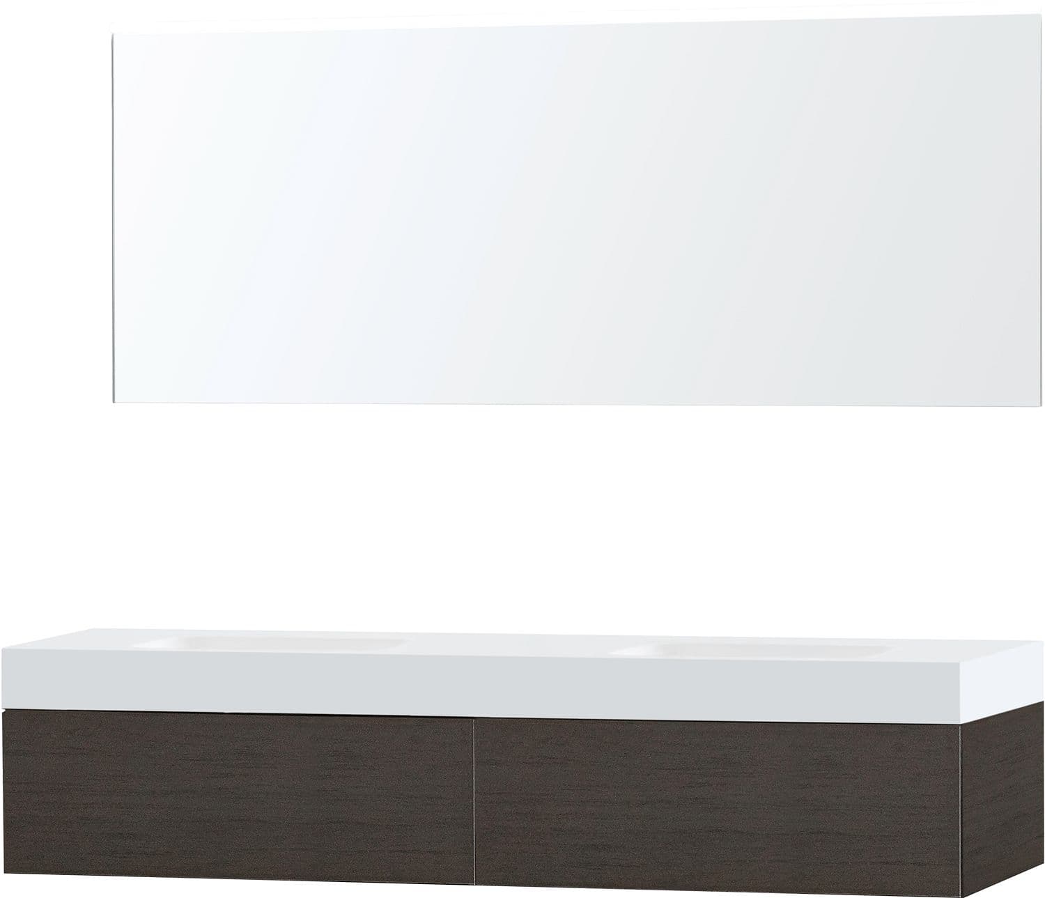 MEUBLE PURO DUO WENGE 180 1 TIROIR SOLID PURO MIROIR