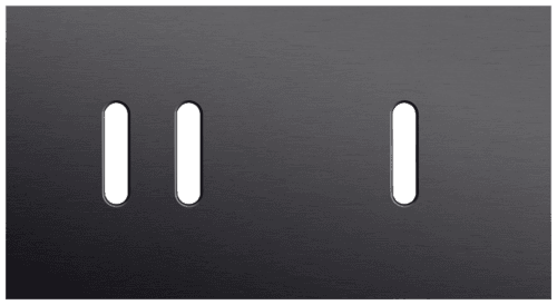 Plaque de recouvrement double, horizontale 71 mm d'entraxe, pour une fonction de commutation double et une fonction de commutation simple, Niko Rocker alu black brushed