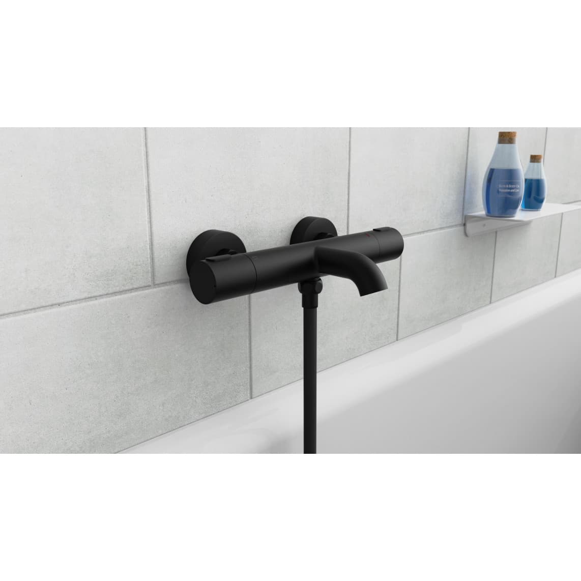 33196 LOS ANGELES Thermostatic bathtub mixer, black matt