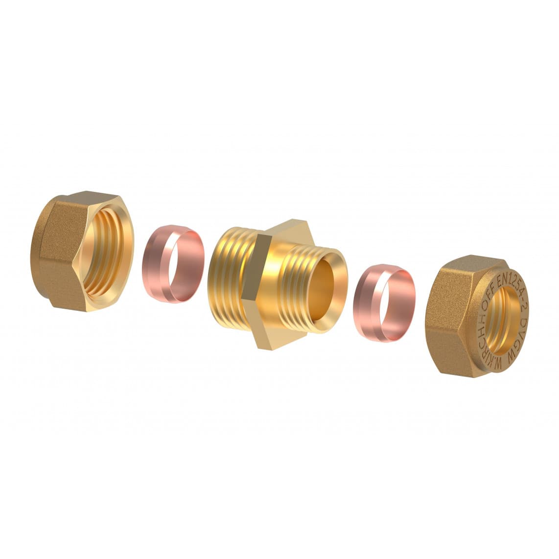 989454617 LT raccord réducteur, vierge, 15 mm x 12 mm, raccord à serrer pour tube en cuivre,