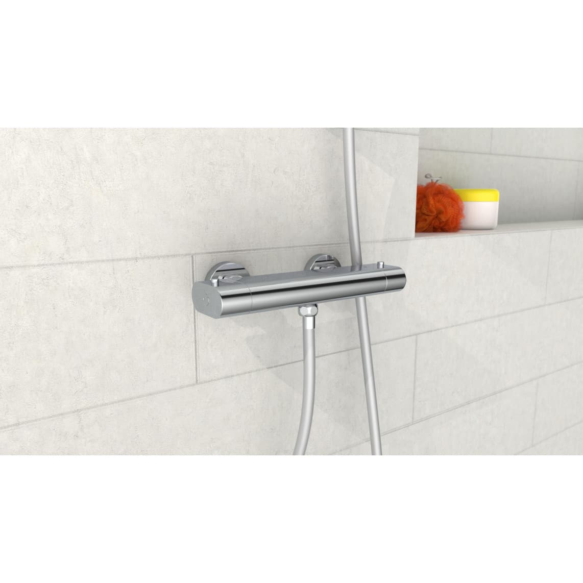 1230090 CARNEO Mitigeur thermostatique de douche, chromé