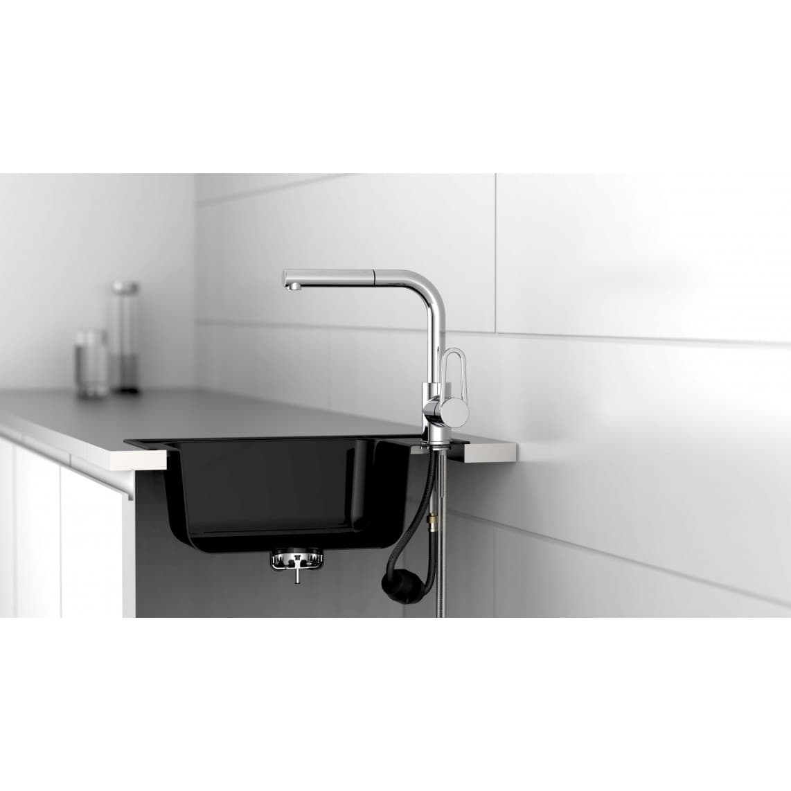 26230 DESIGN RING Mitigeur évier, chromé, avec bec extractible