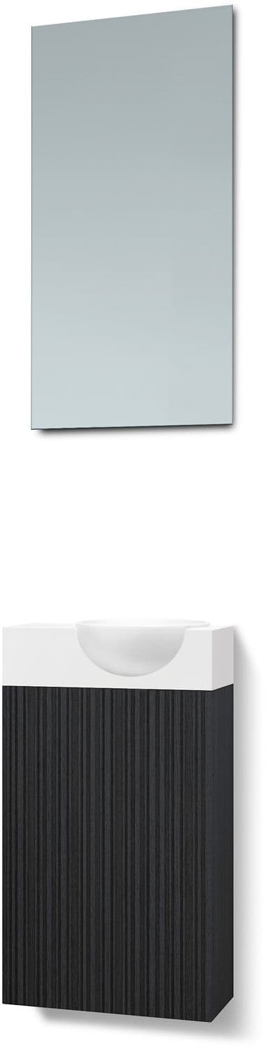 LAVE-MAINS FOREST QUO DROIT / 1 PORT/MIROIR CHENE NOIR