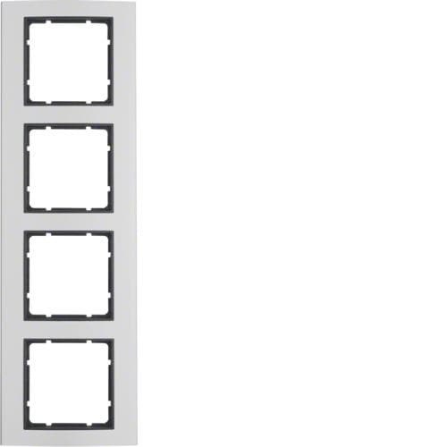 Plaque de recouvrement 4 postes Berker B.3 Alu / Anthracite