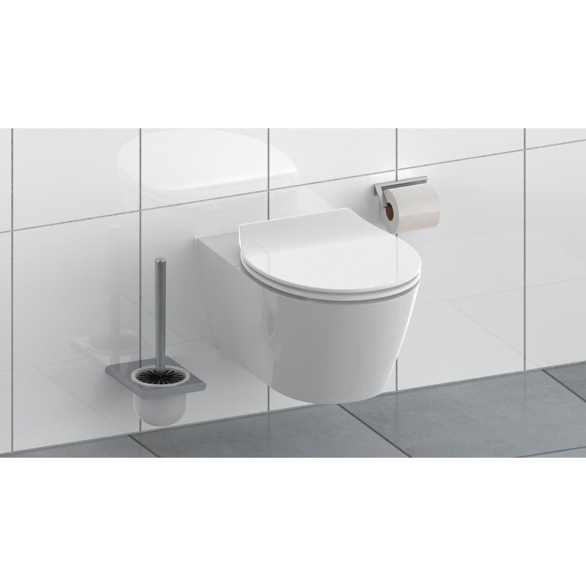 82700 abattant WC en Duroplast SLIM WHITE, avec frein de chute et déclipsable