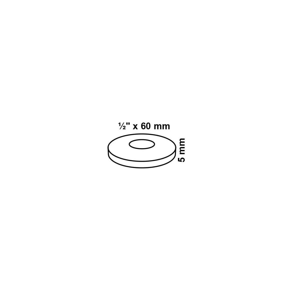 98813224 LT rosace pour robinetterie, poli, 1/2" x 60 mm x 5 mm