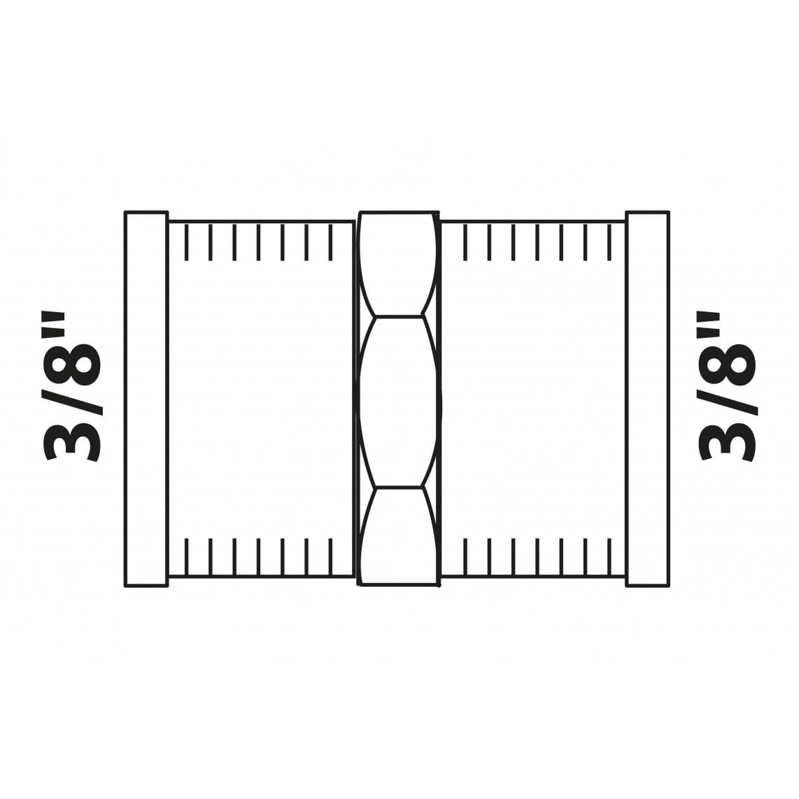 988953155 BR manchon double, vierge, 3/8" F, (3270)