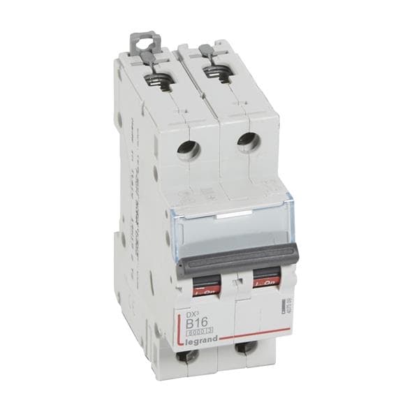 Disjoncteur DX³ 6000A / 10kA 2 pôles courbe B 16A 230 / 400V - 2 modules