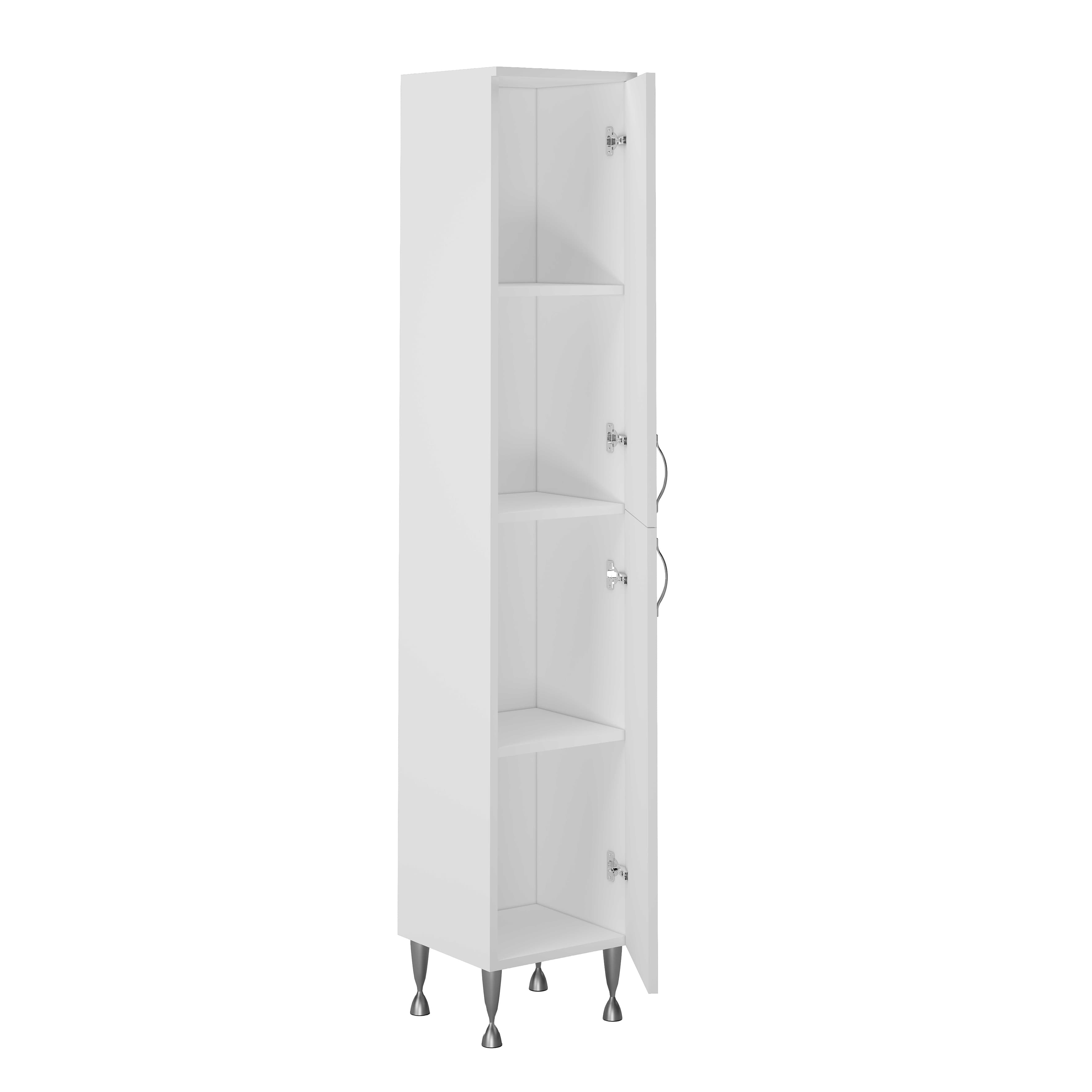 ALONI aleco Armoire Colonne droite – sur pied – 2 portes – réversible – 35X190X35 cm – blanc