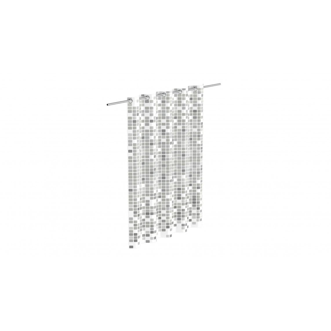 BA0403 rideau de douche, mosaïque gris