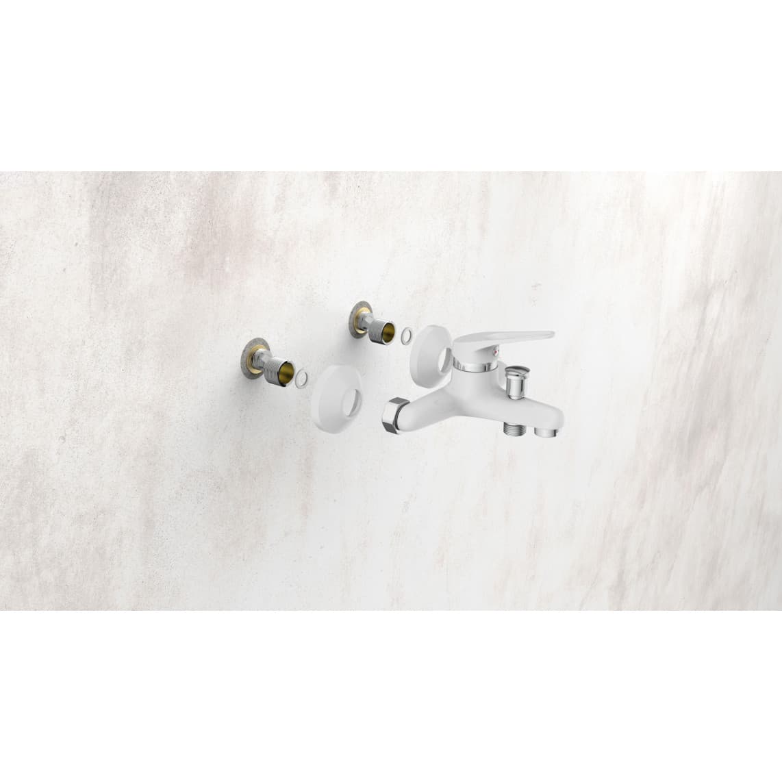 NI023SCR-W SPEED Badkraan, wit/chroom