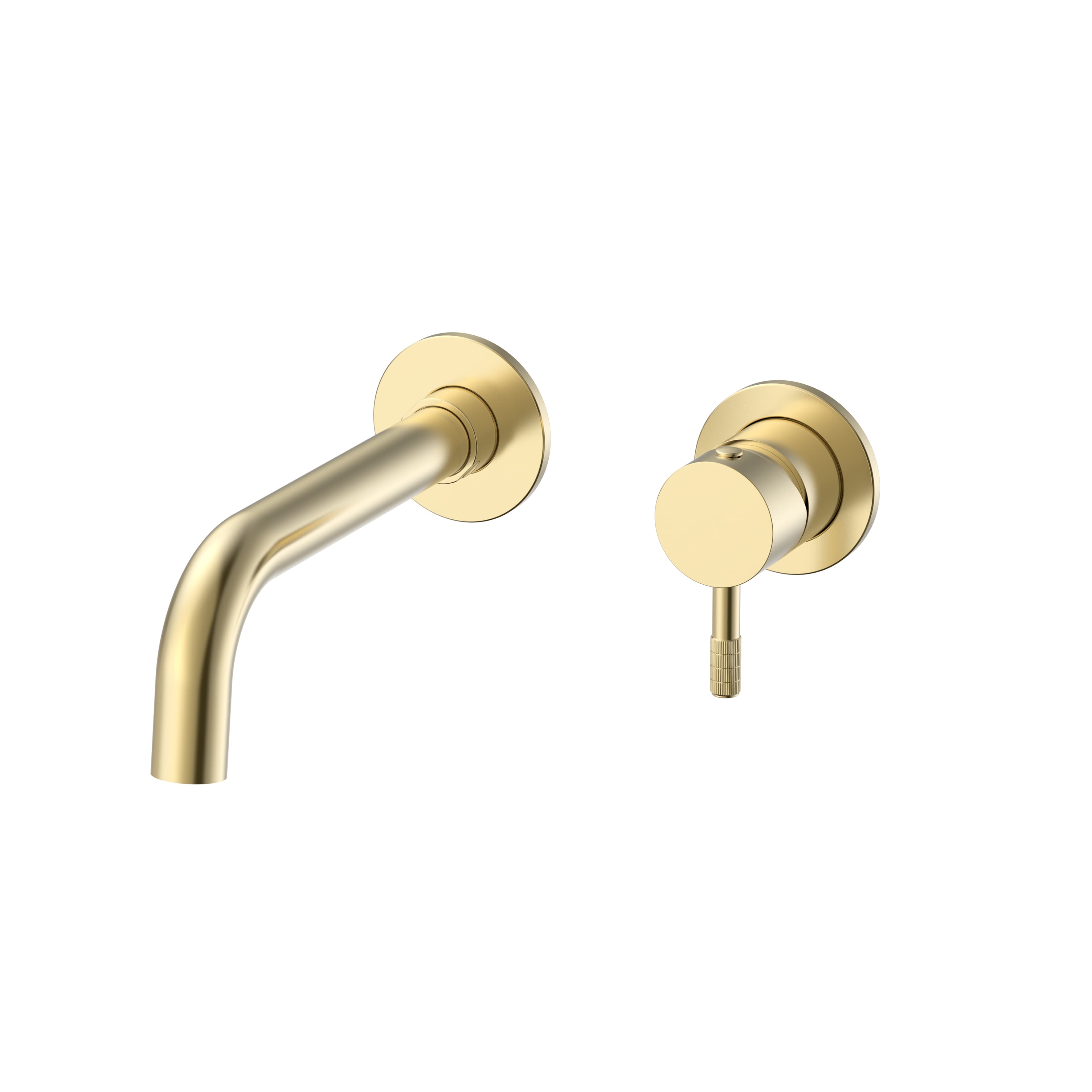 Stria élément de finition mitigeur lavabo – démarrage à froid – encastré – Poignée avec structure striée raffinée – sans bonde – Or brossé (pvd)
