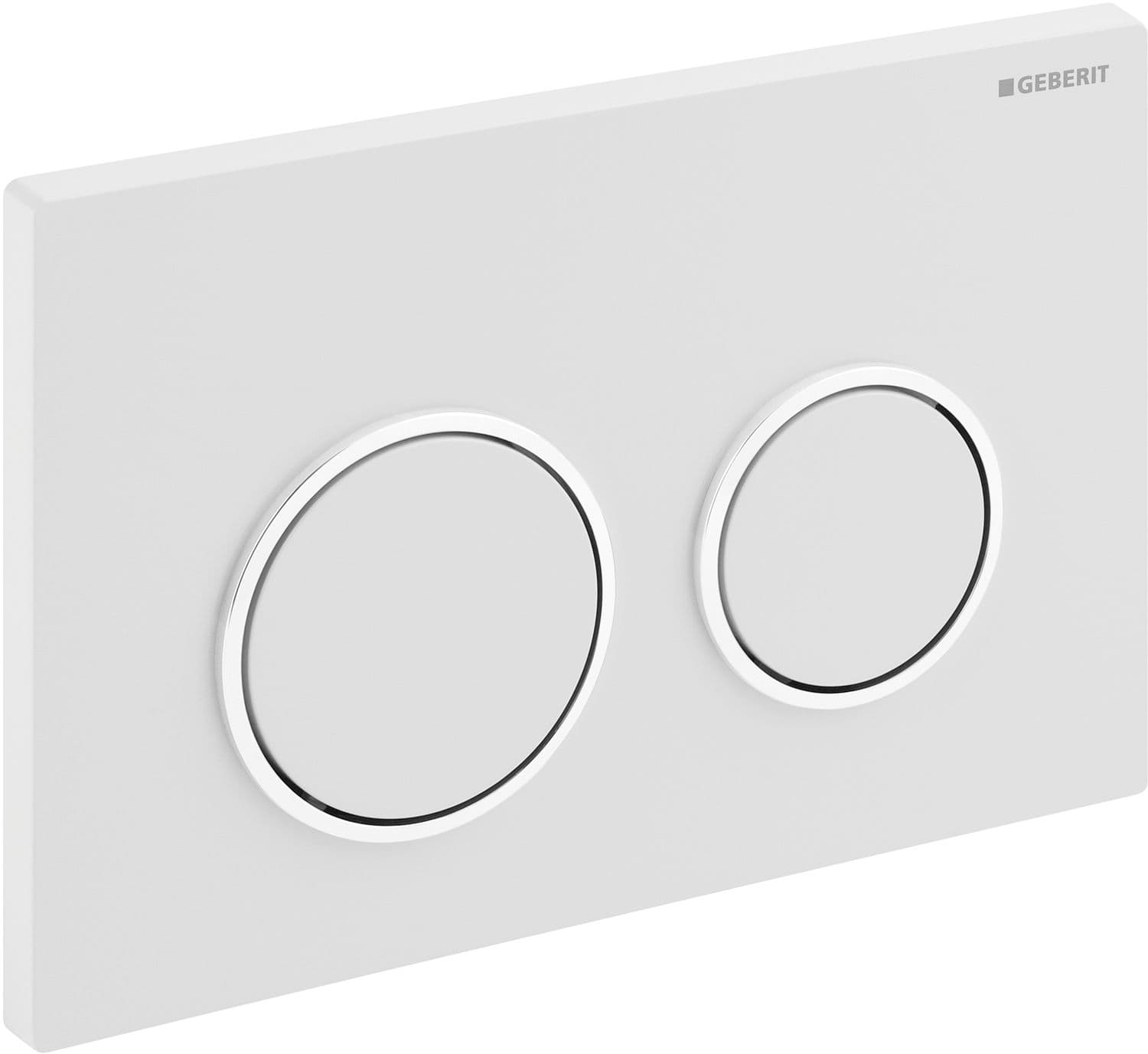 PLAQUE DE COMMANDE 2 TOUCHES OMEGA20 ROND GEBERIT SATIN-CHROME