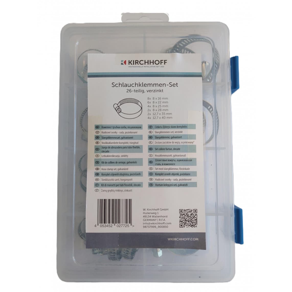 98737999 Jeu de colliers de serrage, galvanisé, boîte de rangement incluse (26x)