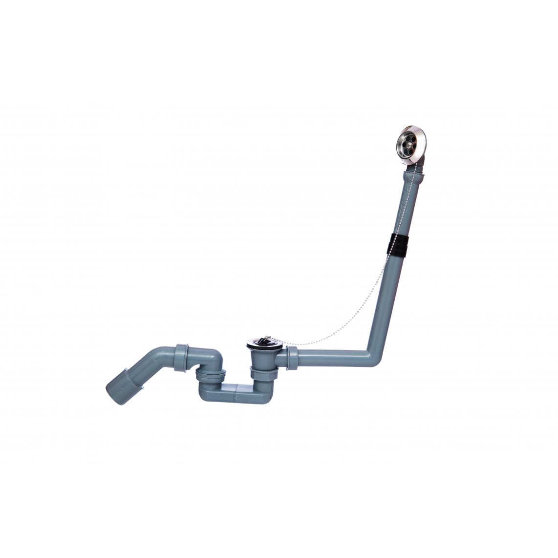 98812149 ECO-SAVE KS garniture de vidage et de trop plein pour baignoire, Gris, 1 1/2" x 40/50 mm