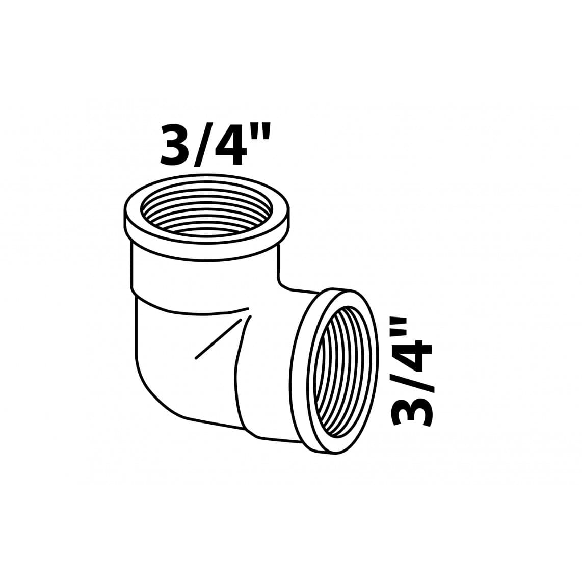 989383355 LT coude 90°, vierge, 3/4" F