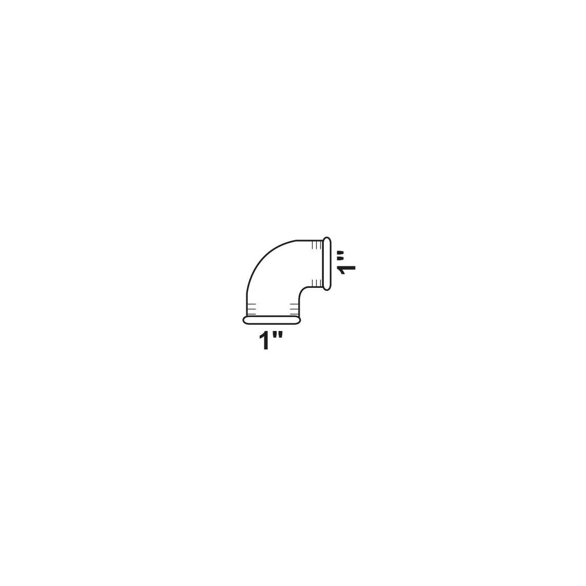 989713055 FM coude 90°, galvanisé, 1" F, (90)