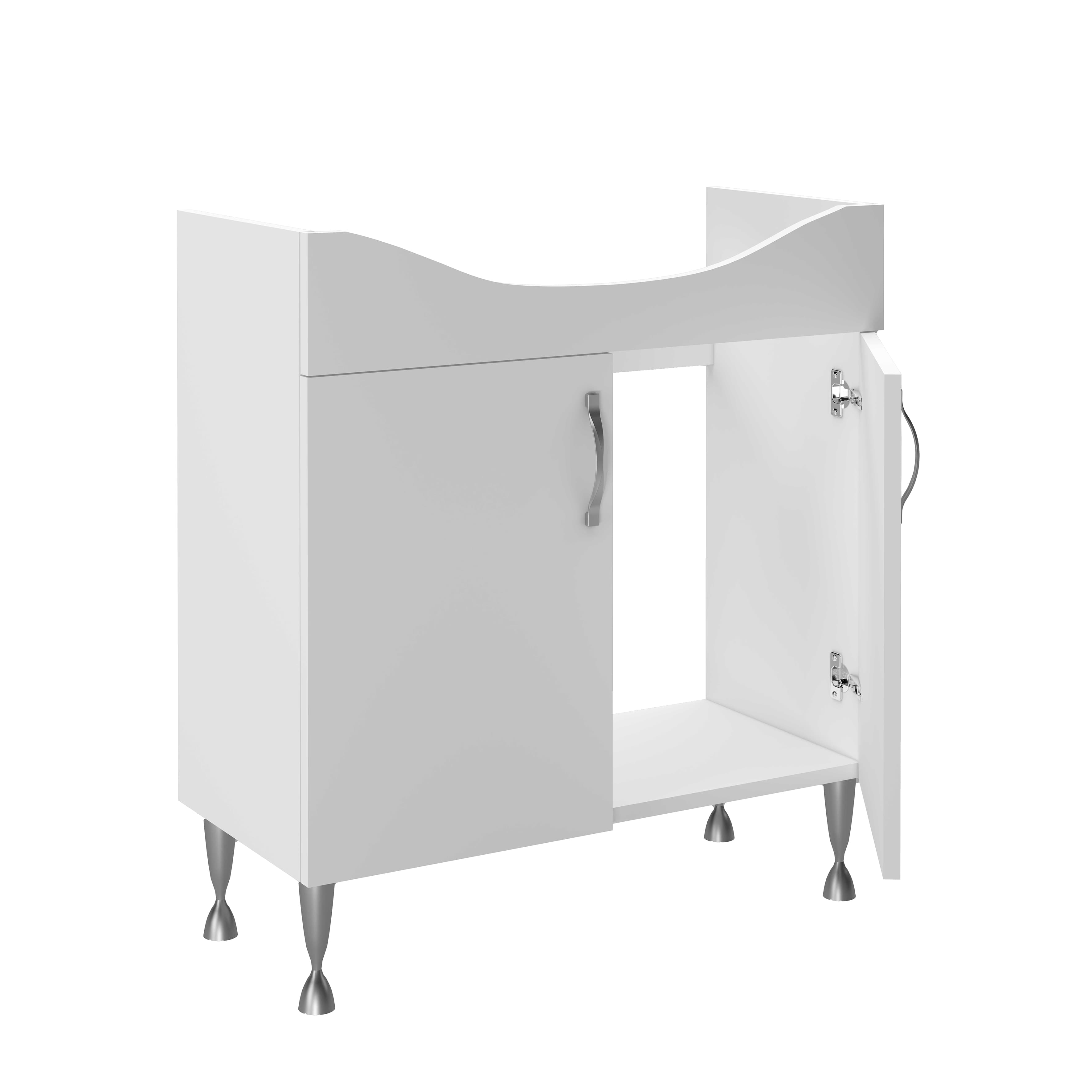 ALONI aleco Meuble sous-vasque – sur pied – 2 portes – 76X84X45,5 cm – blanc