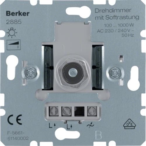 Variateur rotatif 1000W Berker, lampes incandescence / halogènes 230V