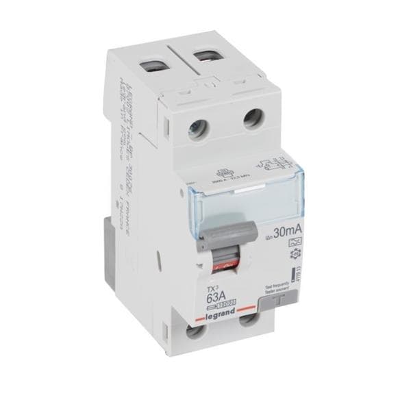 Interrupteur différentiel TX³ 2 pôles 30mA 63A type A - 2 modules