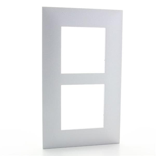 Valena plaque 2 postes vertical entraxe 57mm Alu