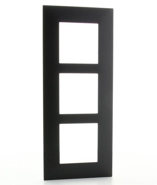 Valena plaque 3 postes vertical entraxe 57mm Noir Cuivre
