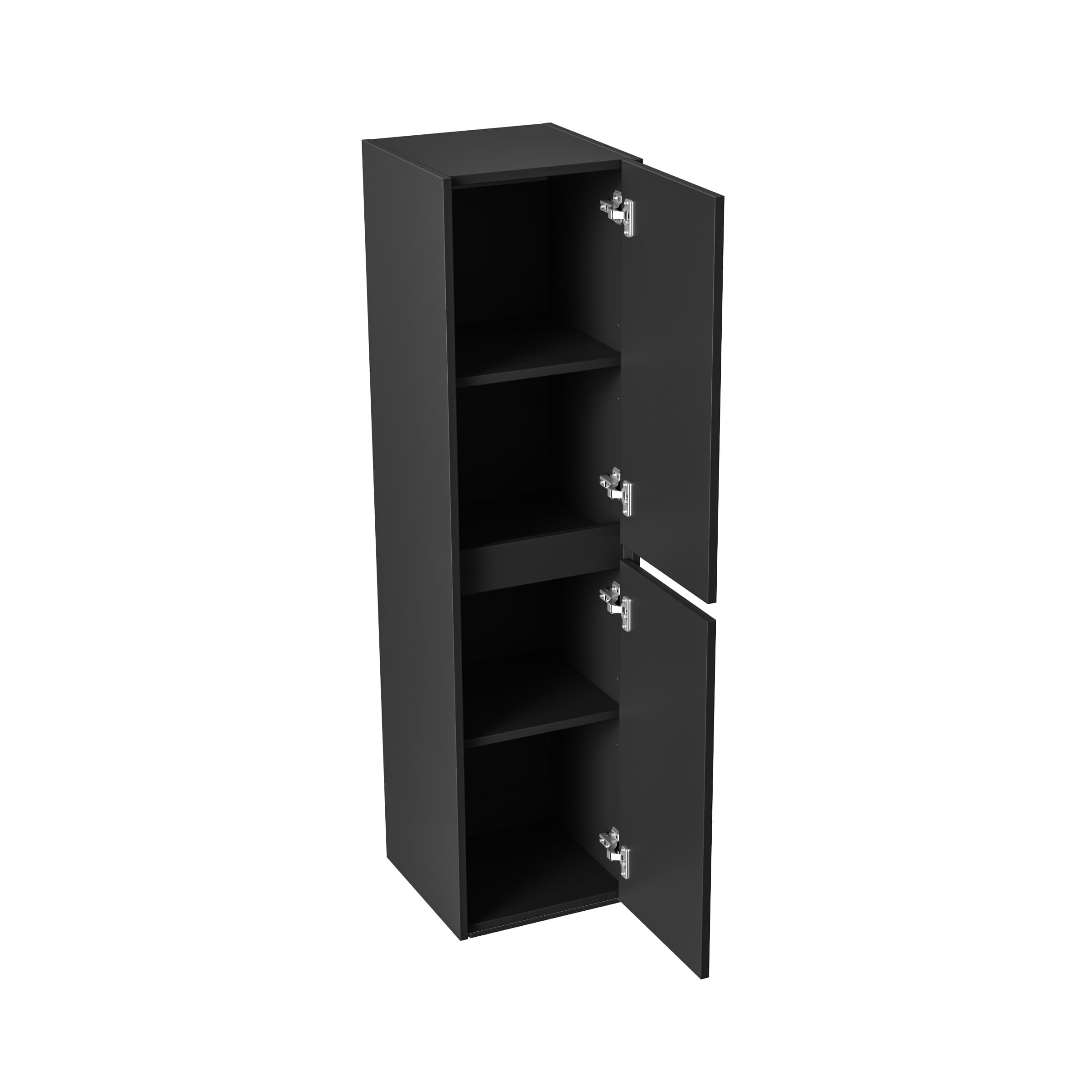 ALONI hayat colonne - 2 portes - sans poignee - soft close - réversible - 35X135X35 cm - Noir mat