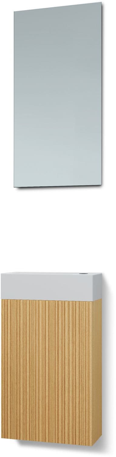 LAVE-MAINS FOREST SOLID/ 1 PORT/MIROIR CHENE NATURE