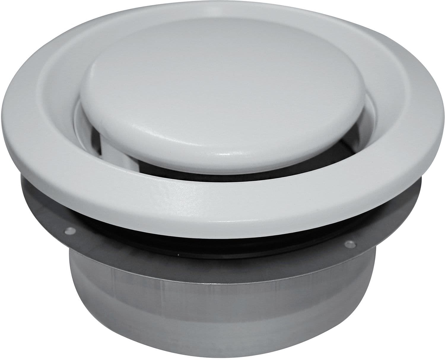 BOUCHE D'EXTRACTION REGLABLE BEM S&P VENTILATION TYPE D 50M³/H 100MM METAL BLANCHE