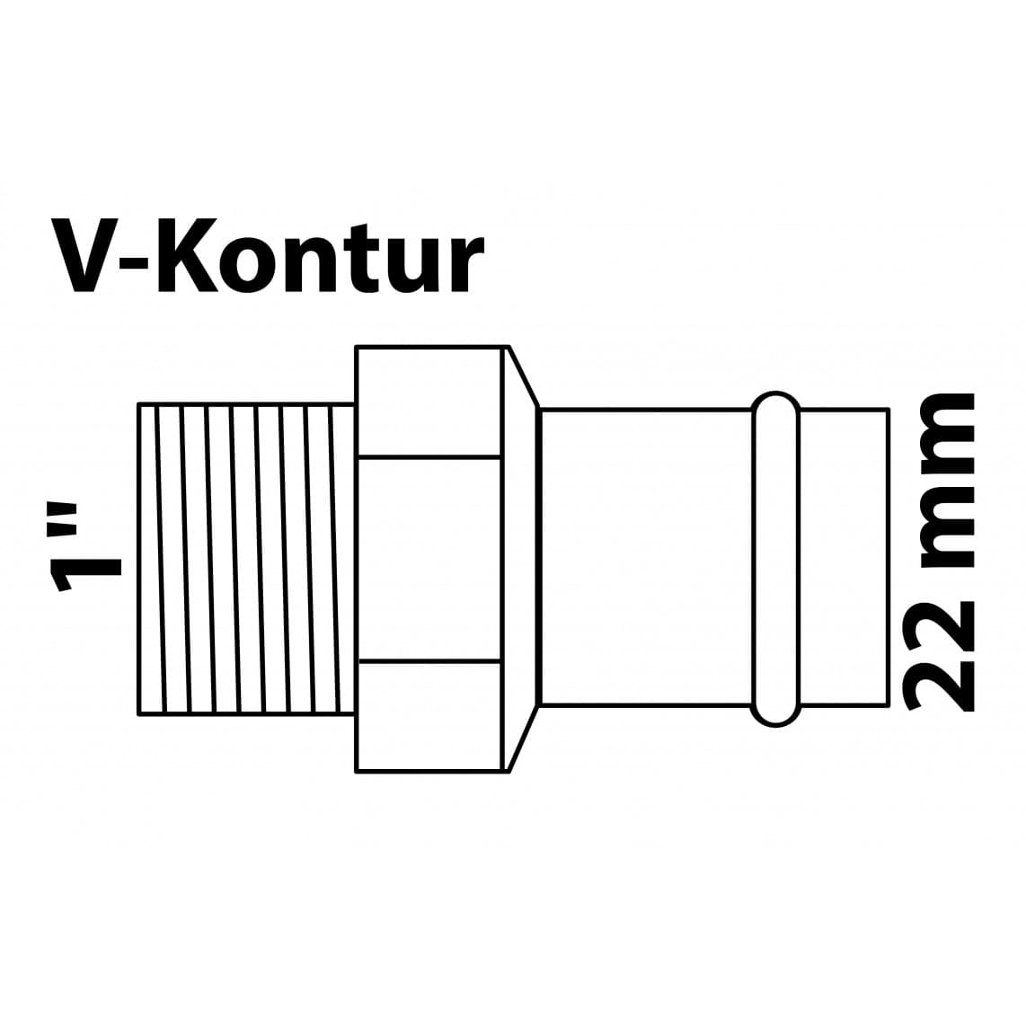 988623654 BR Mamelon de transition, vierge, 22 mm x 1" M, 1 manchon, (P4243g)