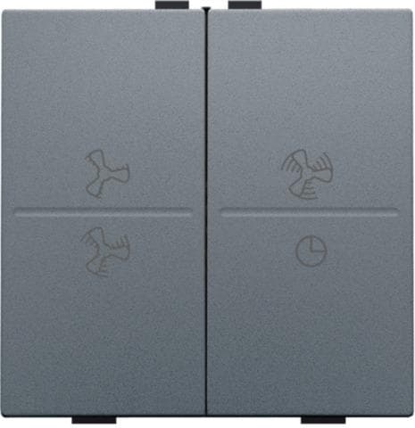 Touche double avec symbole ventilation 0 à 3 pour interrupteur sans fil ou bouton-poussoir 4 boutons