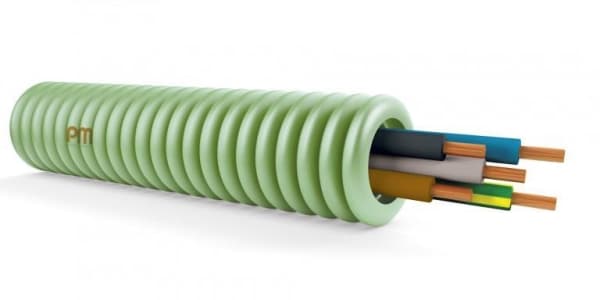 Tube précâblé H07Z1-U 5G2.5 diamètre 20mm full Lsoh en rouleau de 25m classe CPR: CCA s1bd1a1
