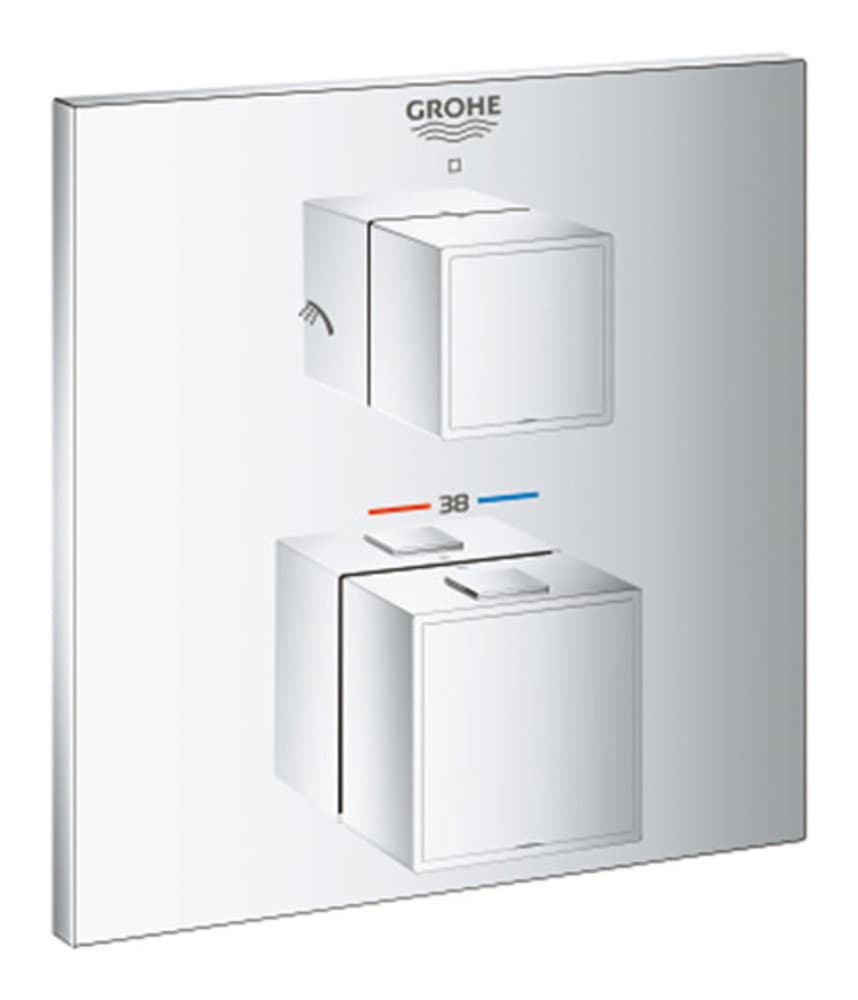 Grohe Grohtherm Cube set de finition mitigeur douche 2 sorties