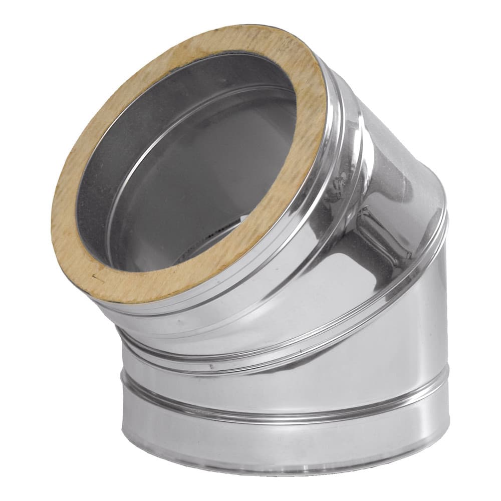 Dinak DW 040 coude 45° D150 inox 316L/304 0,4mm 3cm isolation sans joint