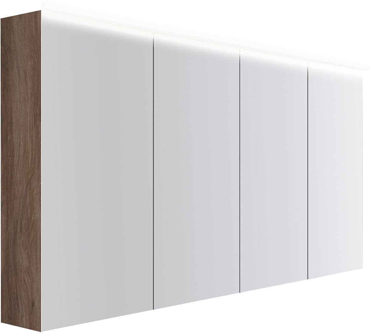 ARMOIRE TOILETTE COFFEE 4 PORTES 1600MM 4250K NOYER DECOR VELOURS