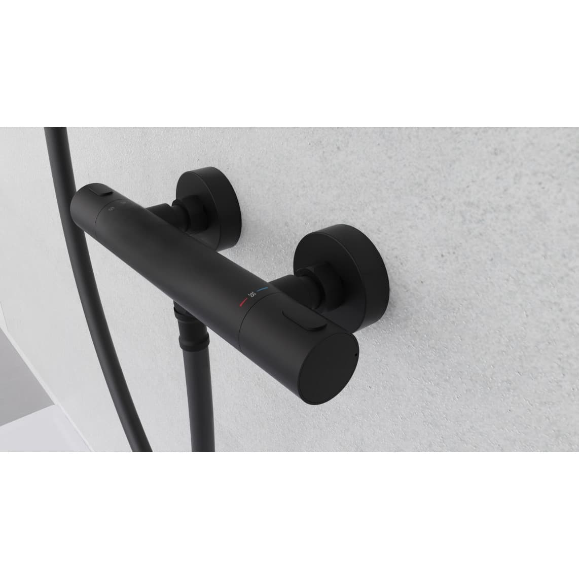 33186 LOS ANGELES Thermostatic shower mixer, black matt