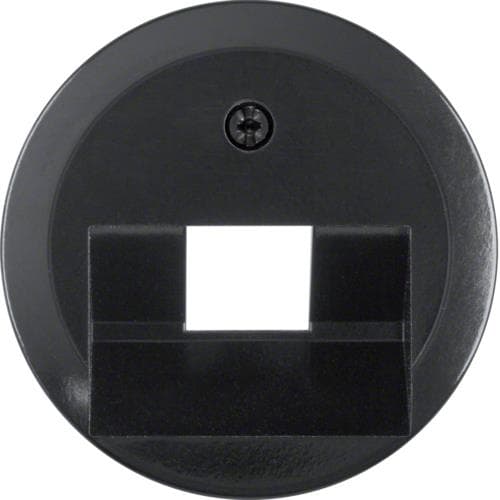 Enjoliveur pour prise informatique simple Berker serie 1930 / Glas Noir, brillant