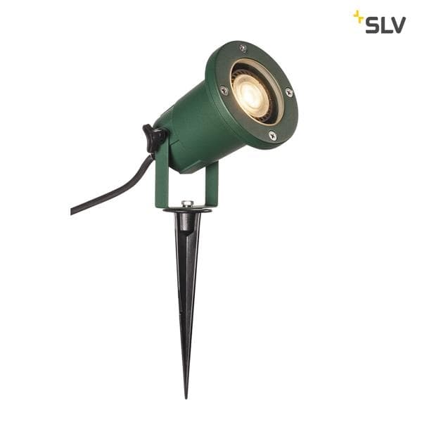 Spot extérieur sur piquet Big Nautilus Qpar51, Vert, IP65, maximum 11W