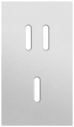 Plaque de recouvrement double, verticale 60 mm d'entraxe, pour une fonction de commutation double et une simple, Niko Rocker alu grey brushed