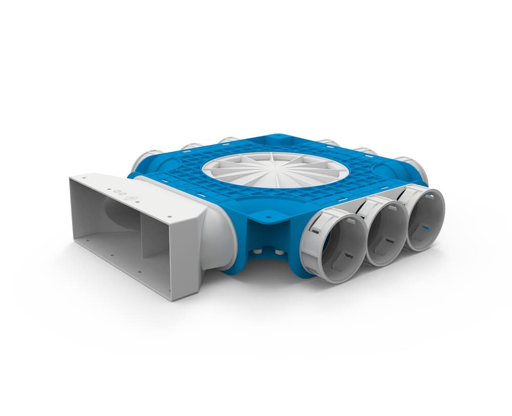 Vent-Axia VK69 9 220 subcollecteur 1 x K 220x80 mm (femelle), 9 x D 69 mm, 2 x D